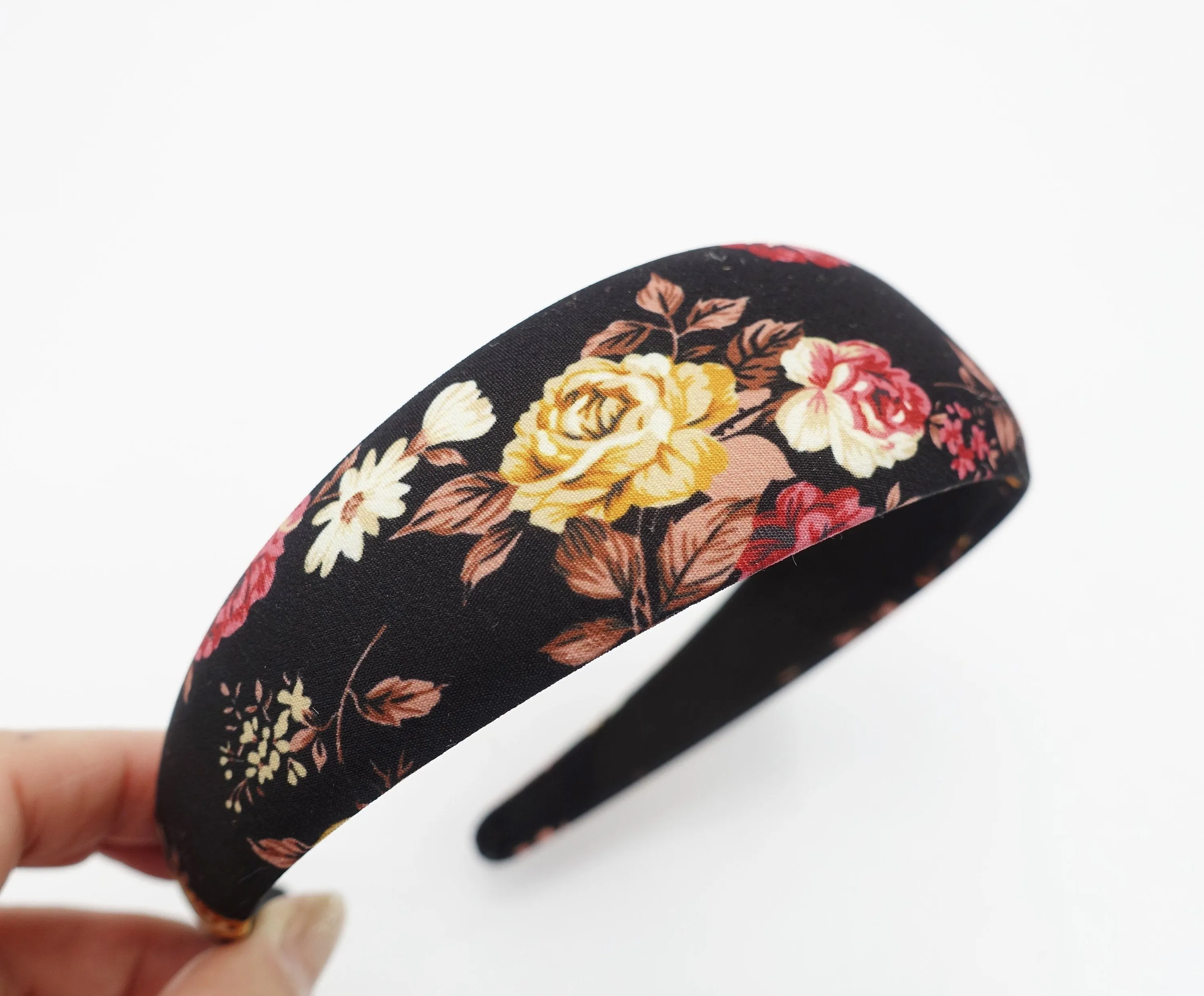 floral padded headband flower print hairband hair accessory for women