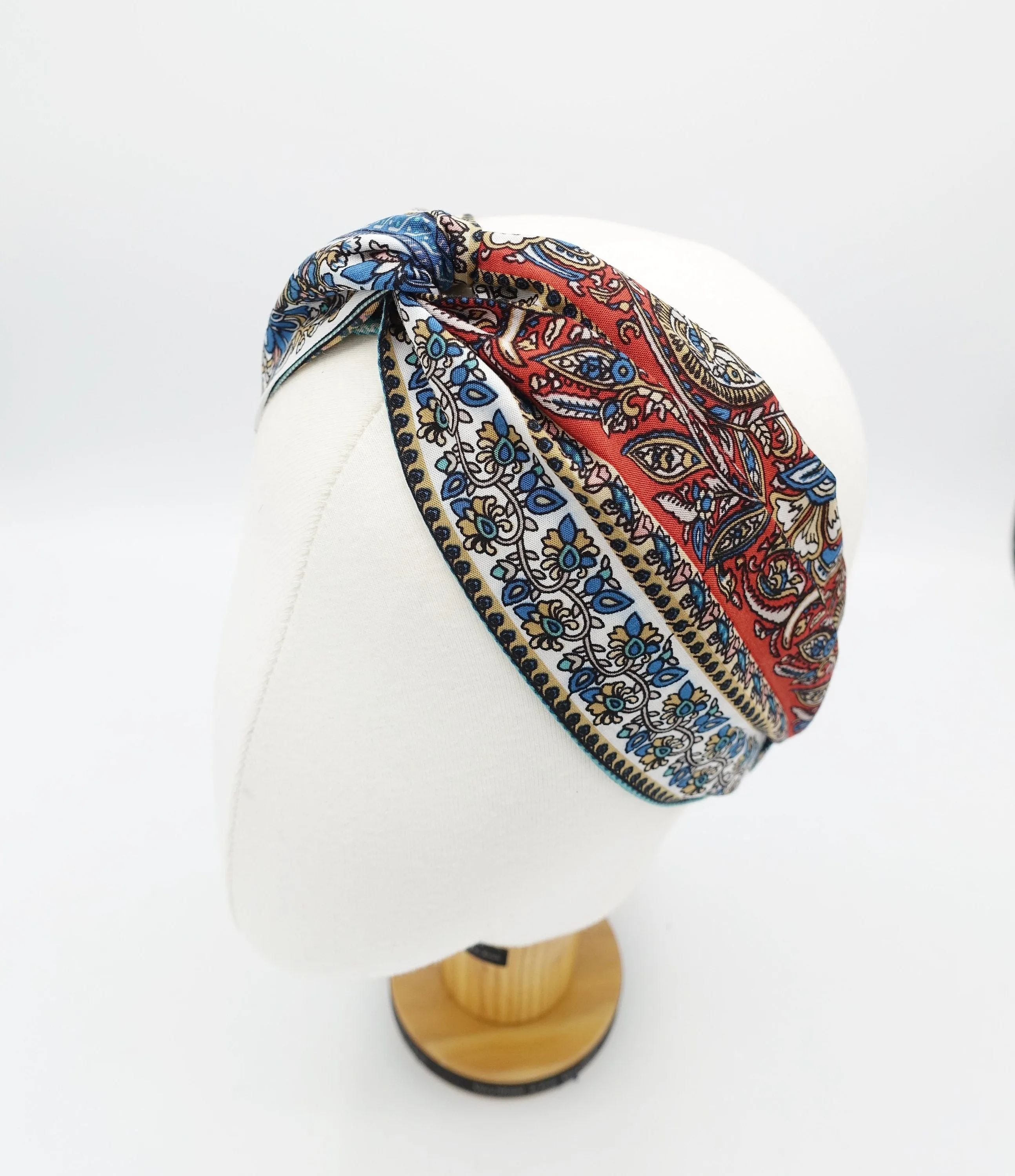 floral paisley cross headband print hairturban woman hair accessory