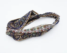 floral paisley cross headband print hairturban woman hair accessory