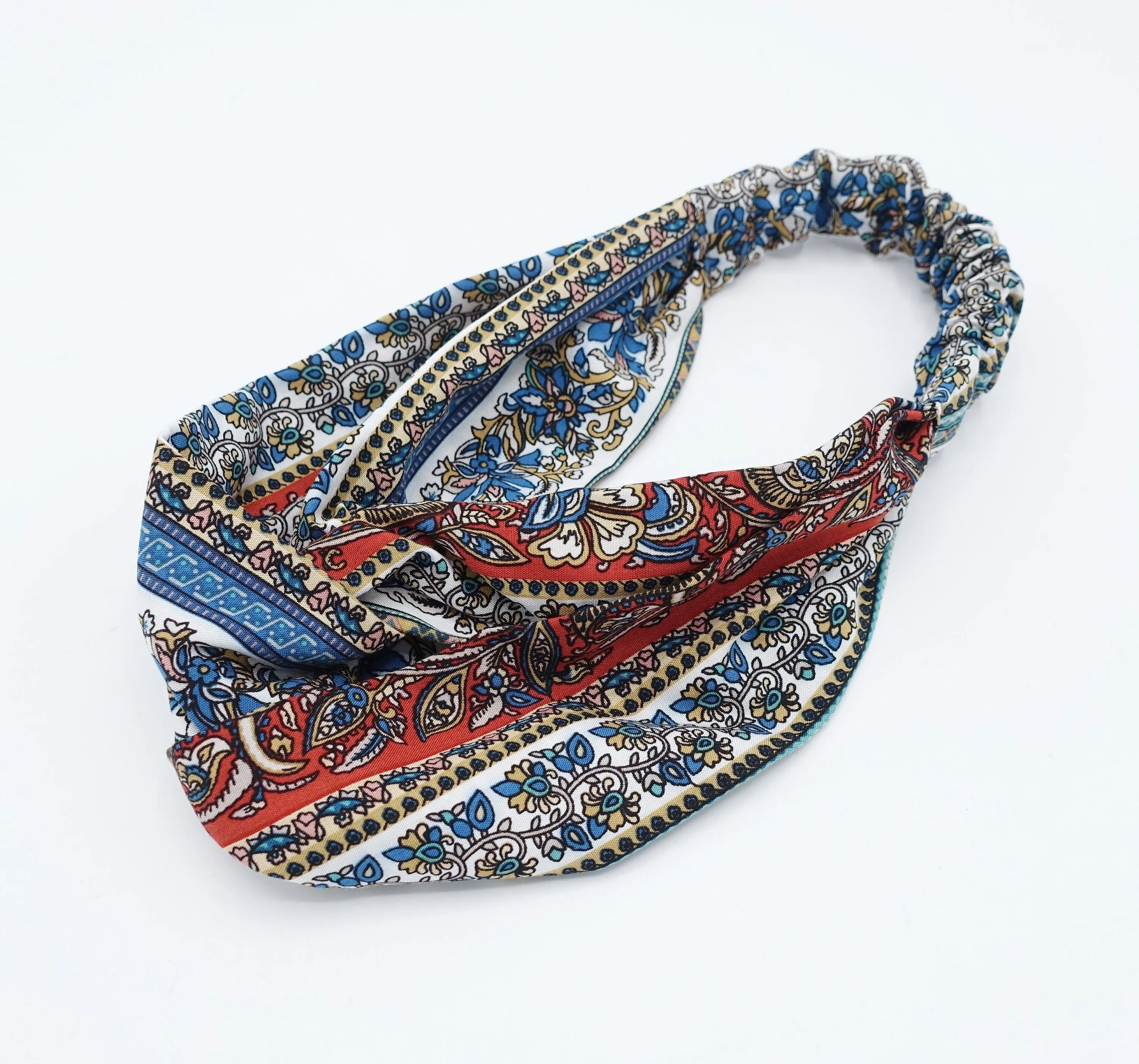 floral paisley cross headband print hairturban woman hair accessory