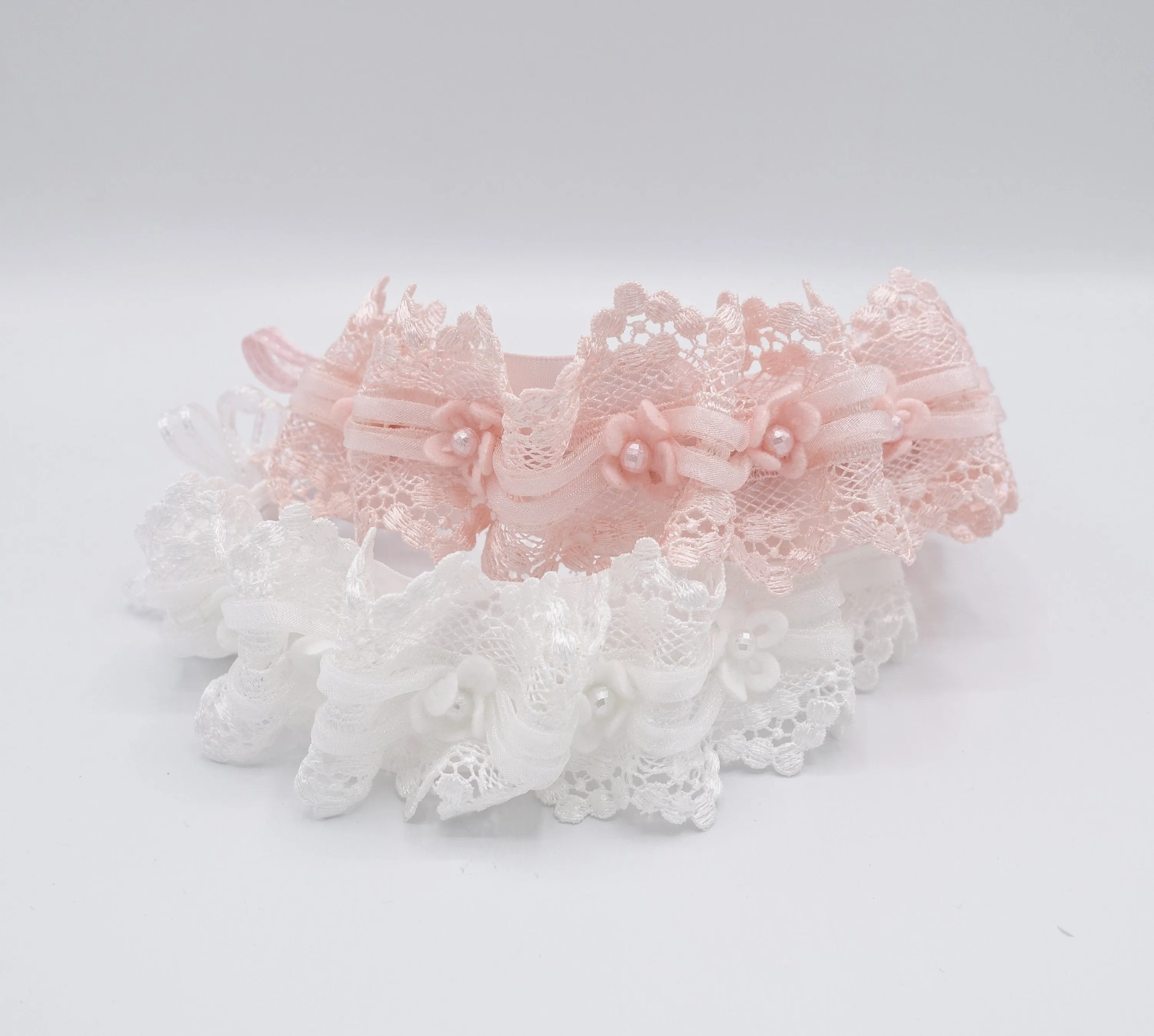 floral pearl lace headband for kids and girls