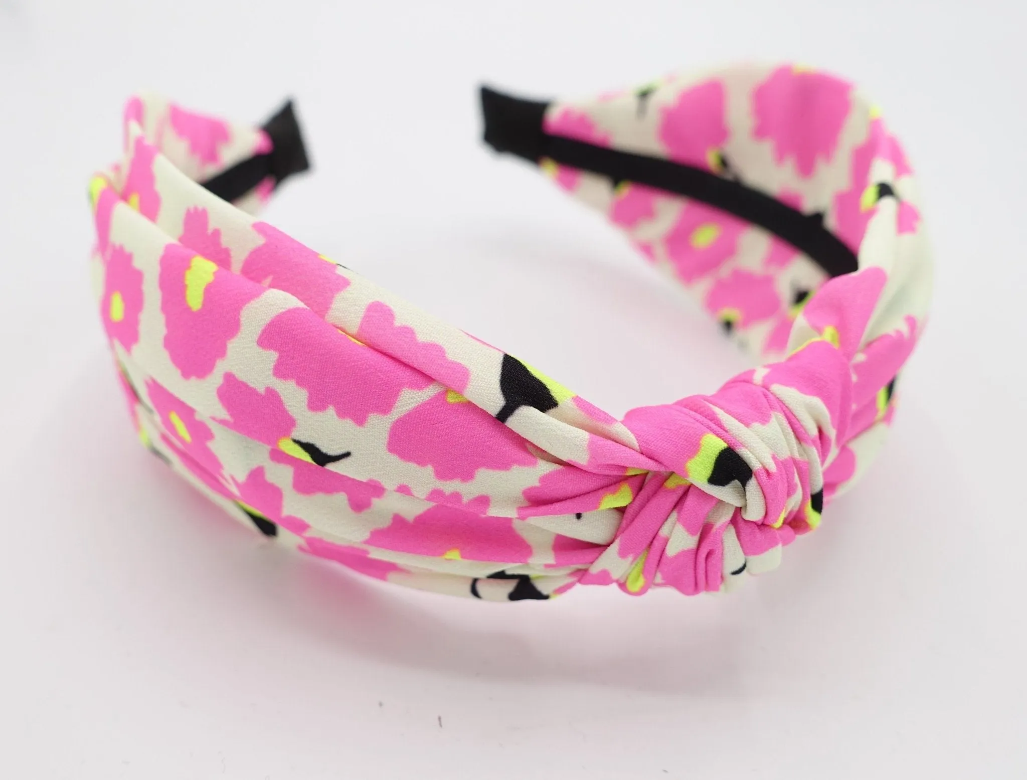 flower petal print top knot headband neon color hairband fashion hair accessory for women