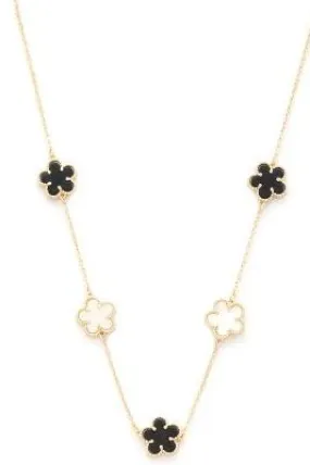 Flower Station Necklace - Black