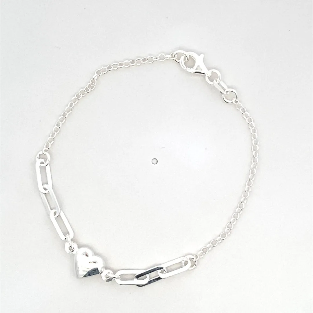 Ford Heart SIlver Bracelet