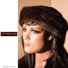 Fur Headband - Dark Brown Mink