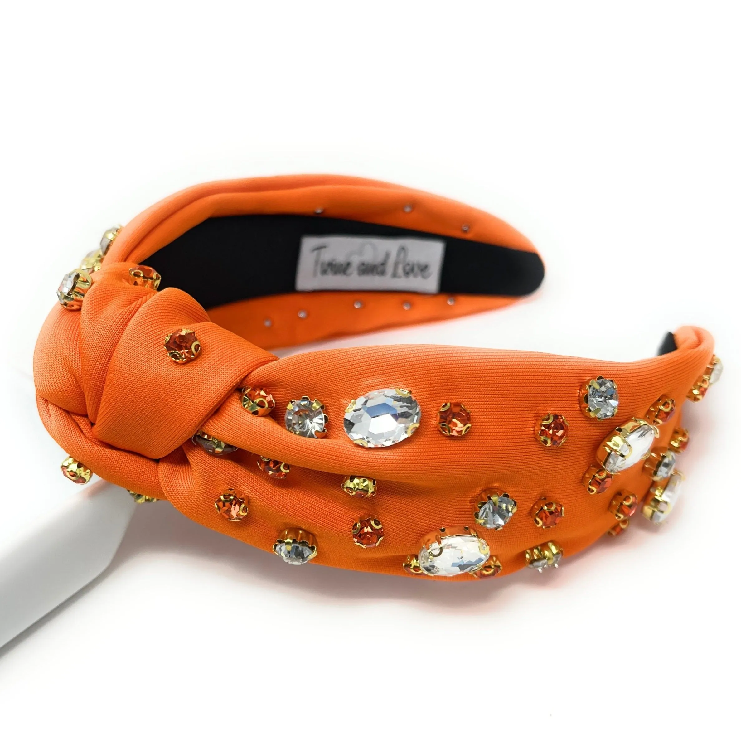 Game Day Orange Knot Jeweled Headband