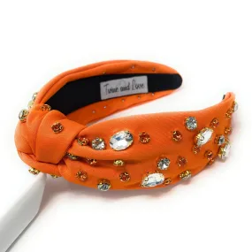 Game Day Orange Knot Jeweled Headband