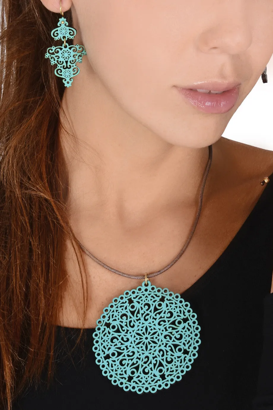 GASTOS Turquoise Wooden Earrings