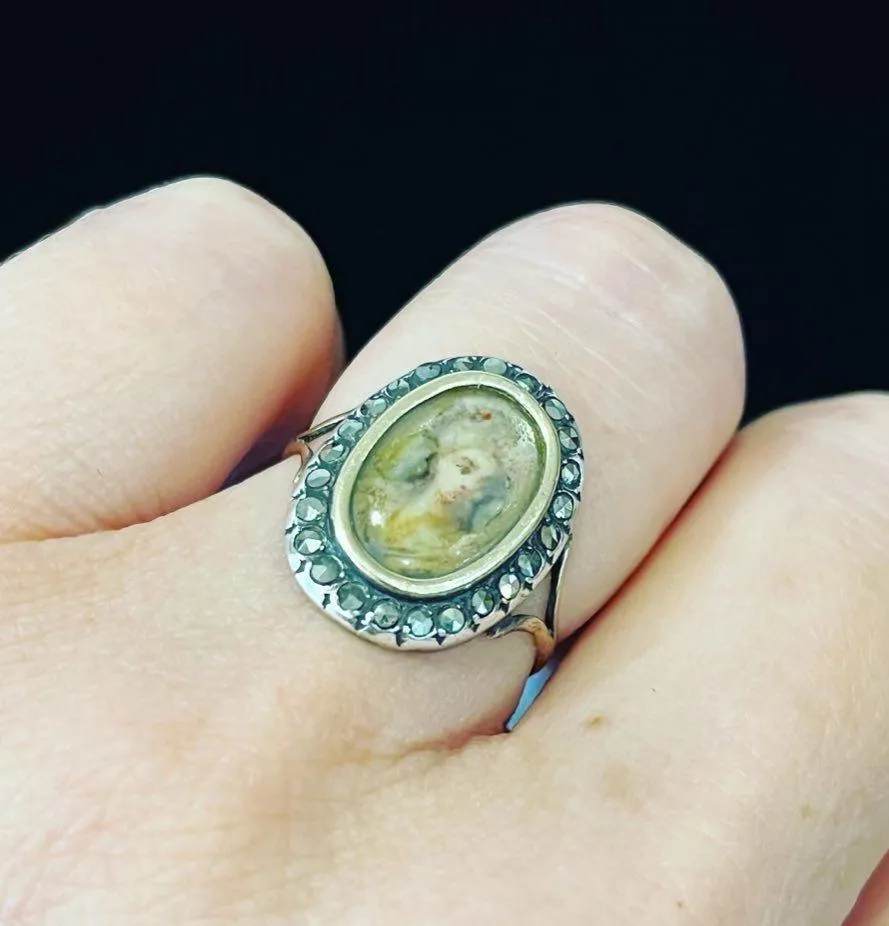 GEORGIAN Rock Crystal Miniature Portrait Ring