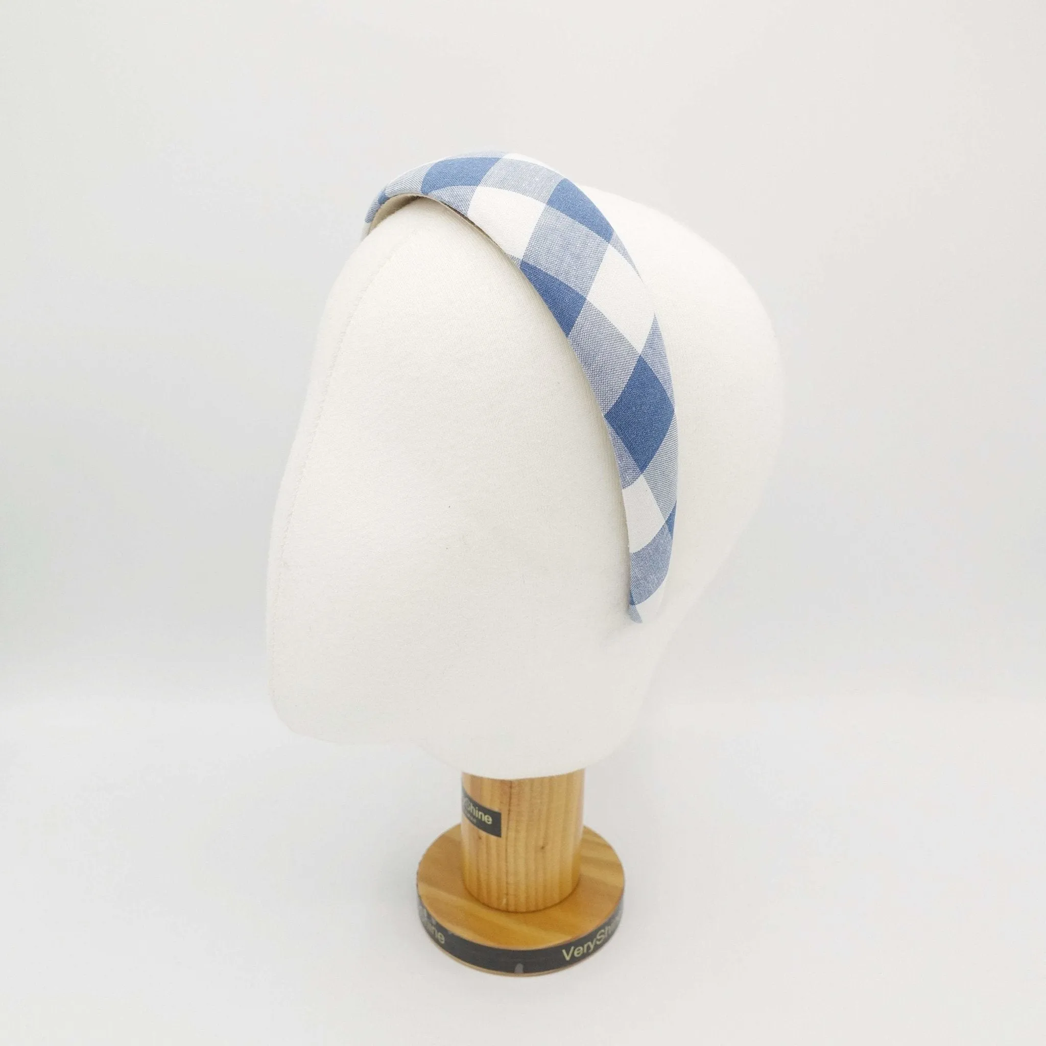 gingham check padded headband checkered pattern hairband casual hair accessory for women