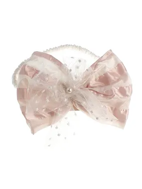 Girl's Headband tulle with silk bow - NEF