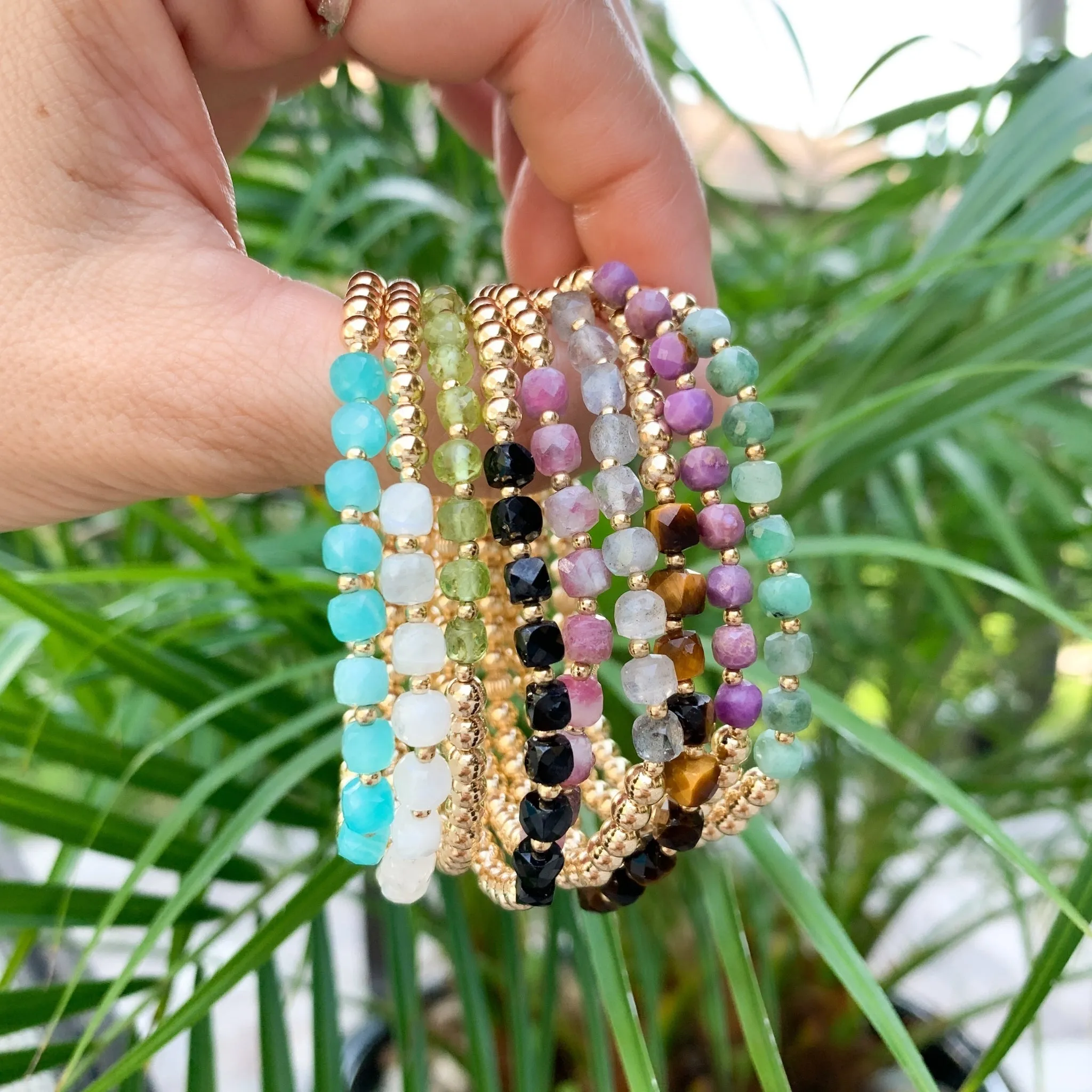 Gold Beaded Bracelet | Moonstone