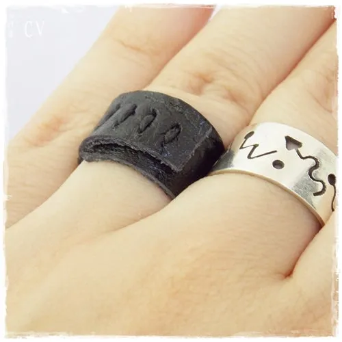 Gothic Corset Leather Ring