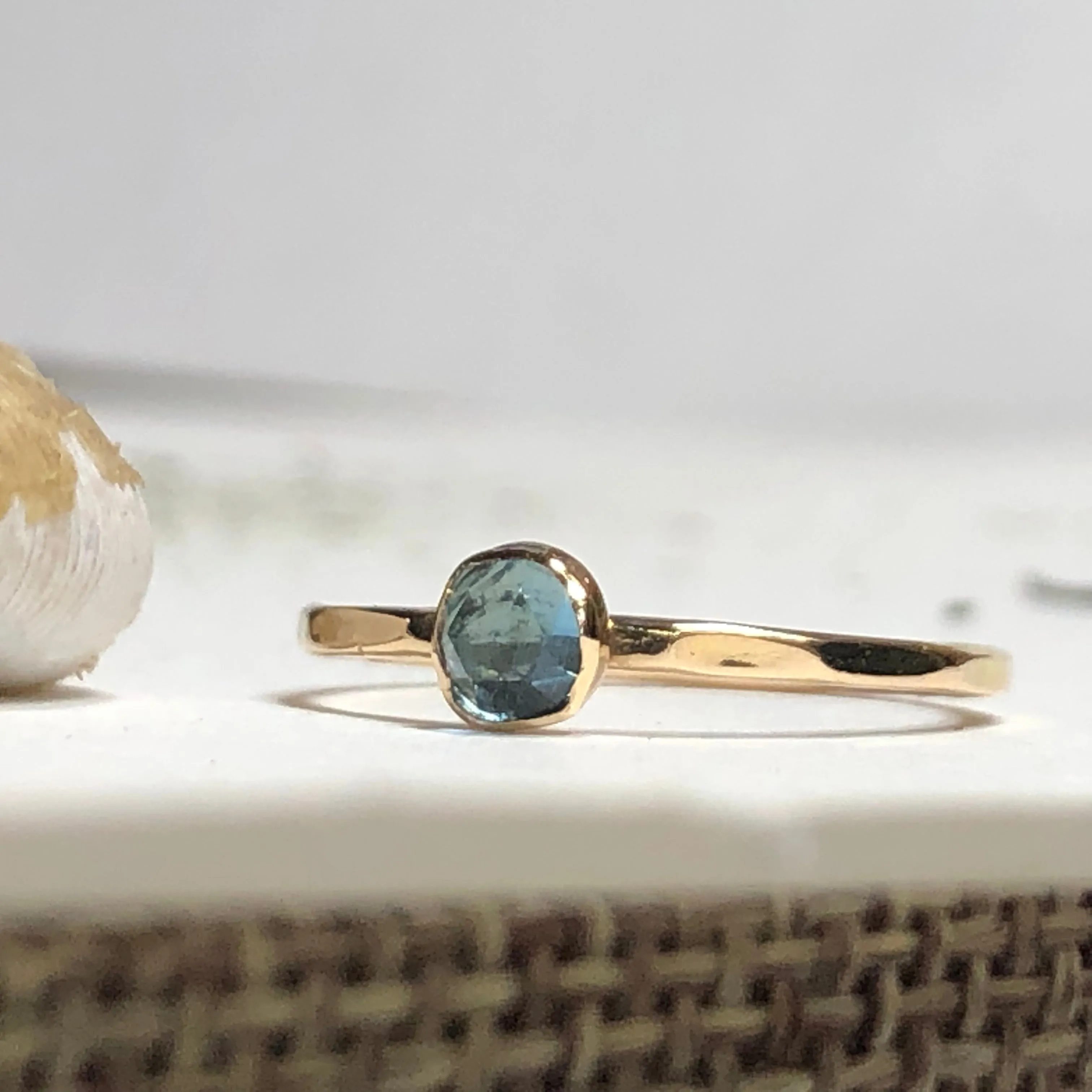 Grace - Swiss Blue Topaz Stacking Ring