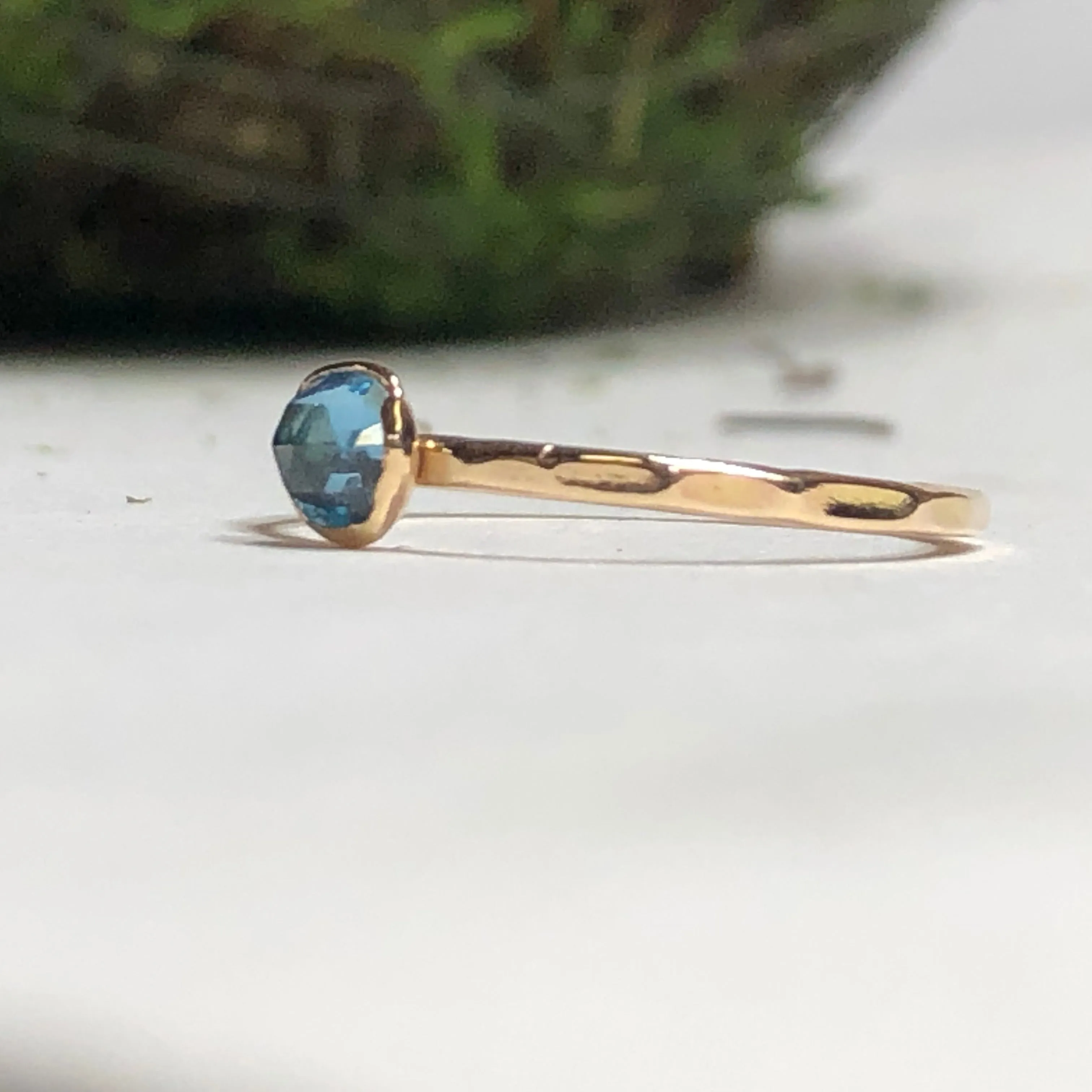 Grace - Swiss Blue Topaz Stacking Ring