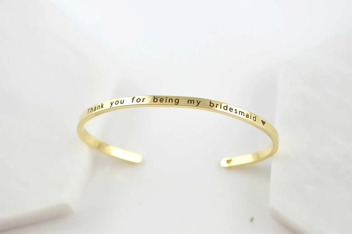 Gratitude Bracelet, Cuff Bracelet, Bracelets for Women, Engraved Bracelet, Uplifting Bracelet, Personalized Bracelet, Minimalist Bracelet