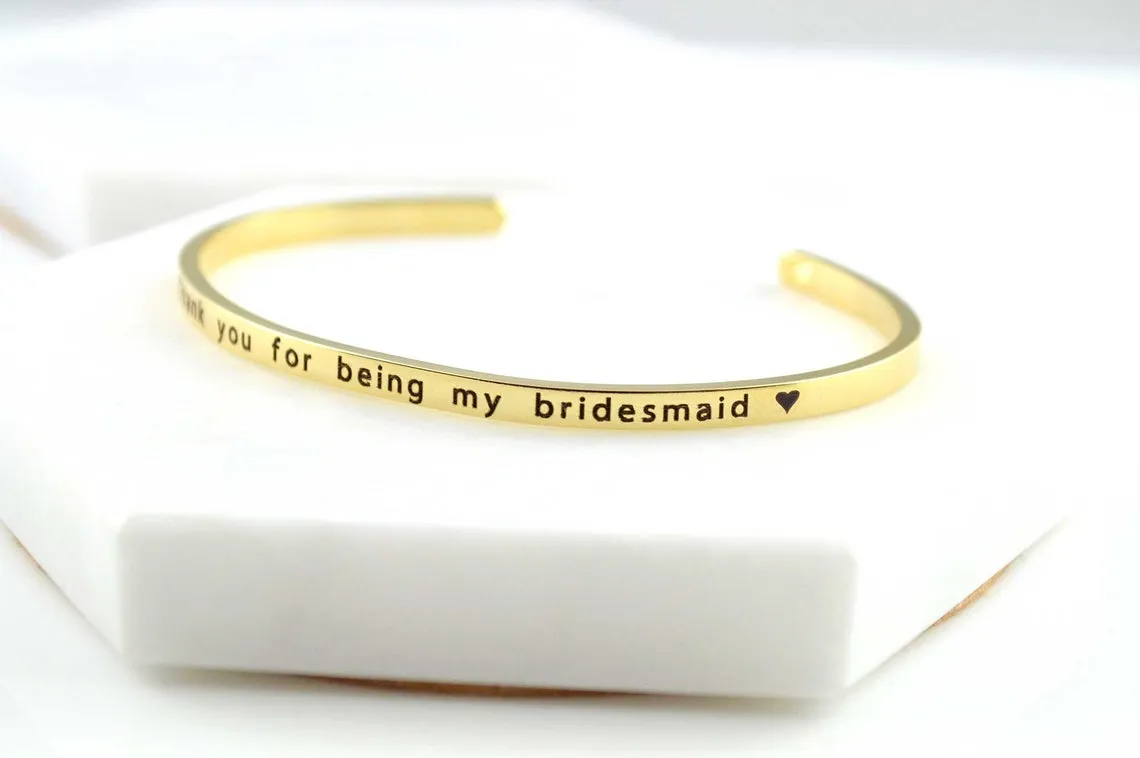 Gratitude Bracelet, Cuff Bracelet, Bracelets for Women, Engraved Bracelet, Uplifting Bracelet, Personalized Bracelet, Minimalist Bracelet