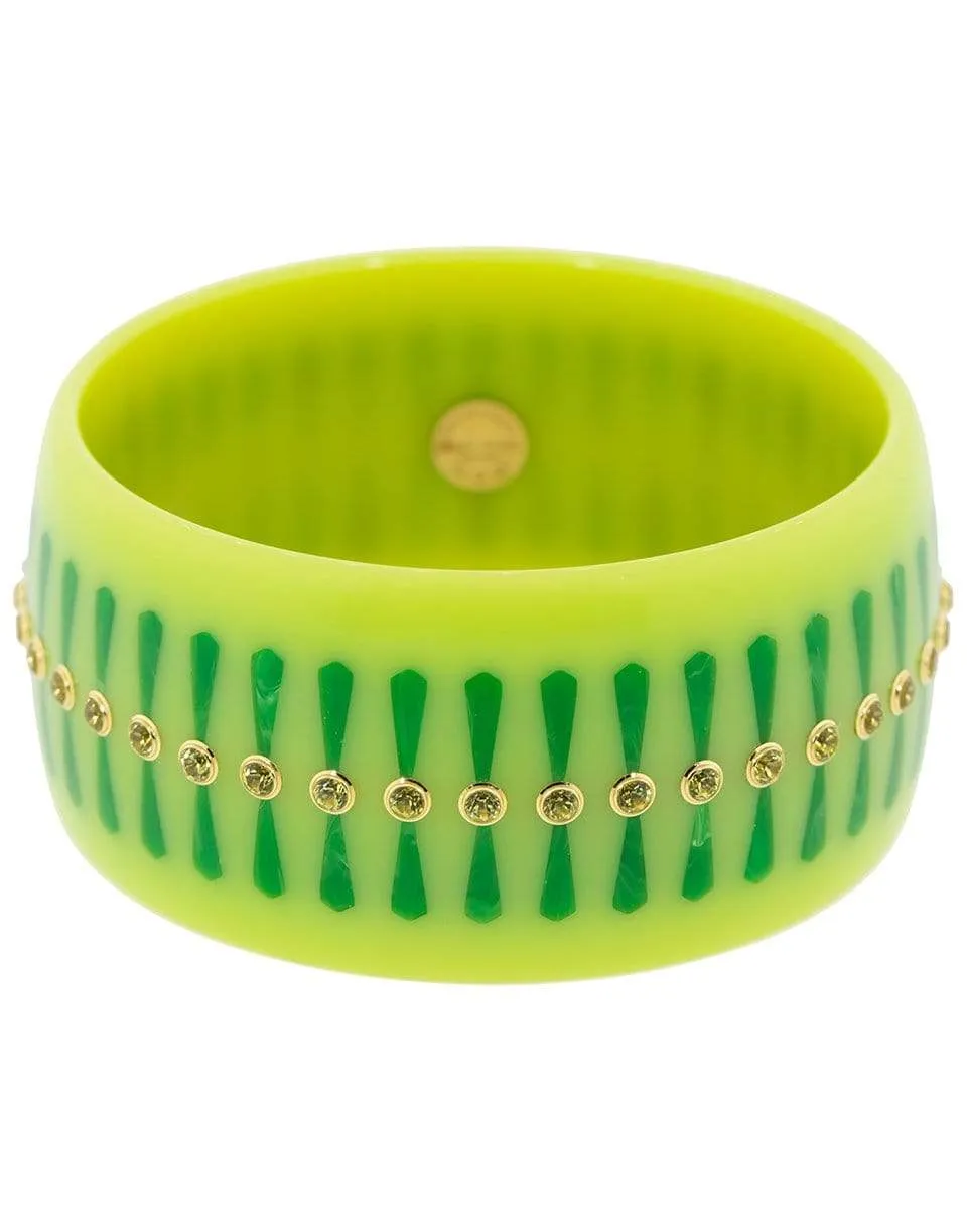 Green and Peridot Bakelite Bangle