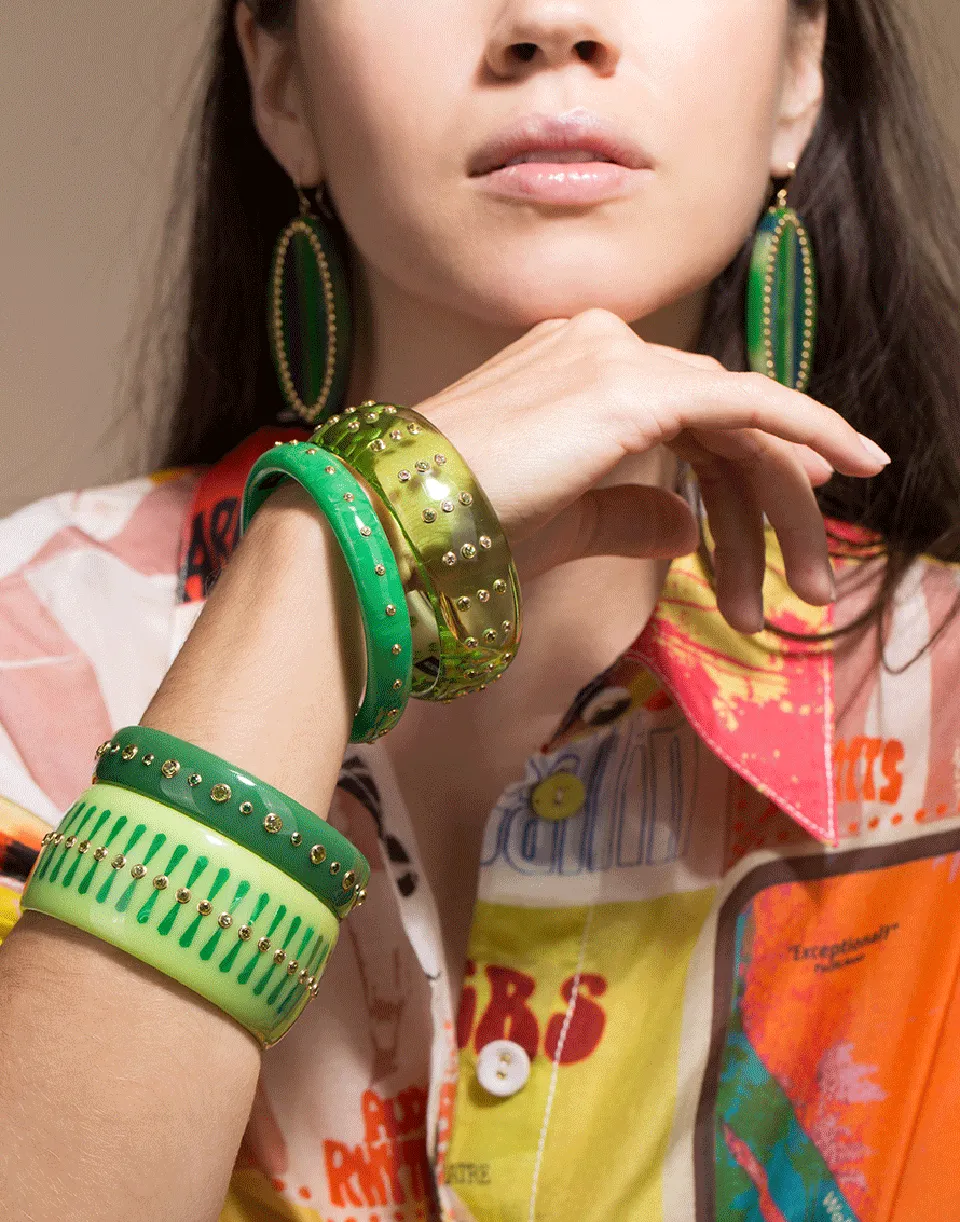 Green and Peridot Bakelite Bangle