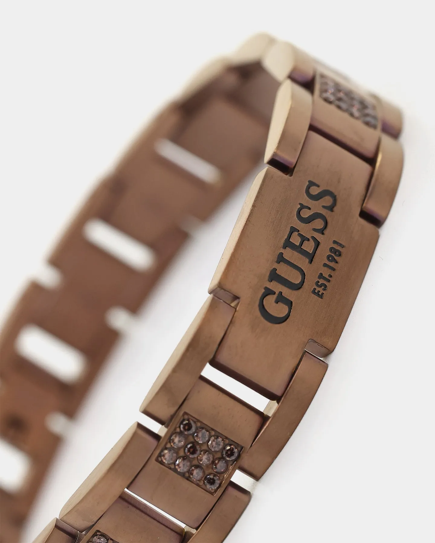 Guess Mainline 12mm Frontier Bracelet Chocolate Brown