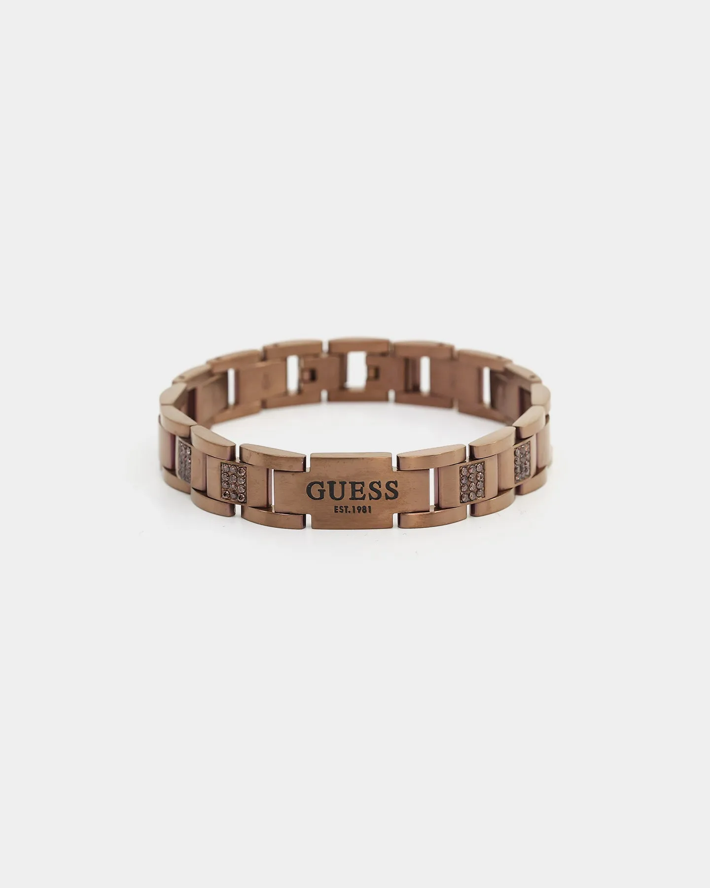 Guess Mainline 12mm Frontier Bracelet Chocolate Brown