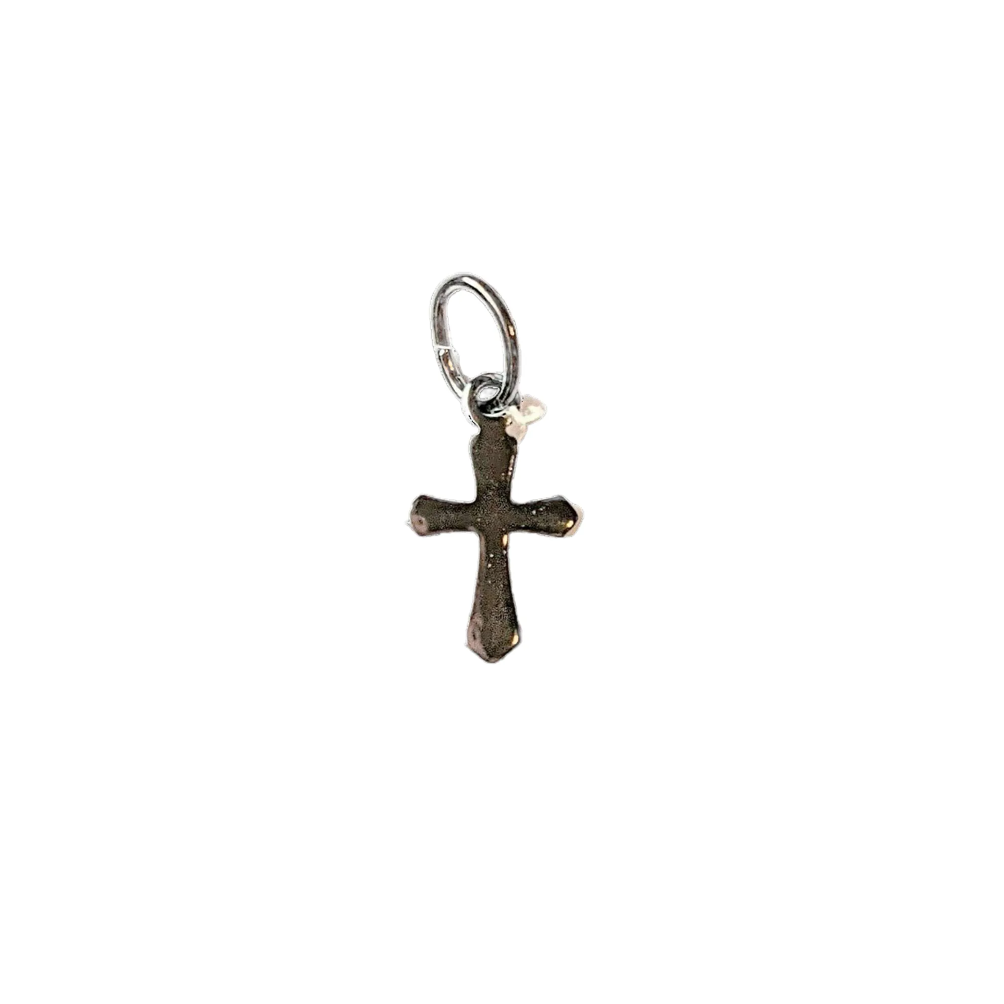 Gunmetal Tiny Cross Charm