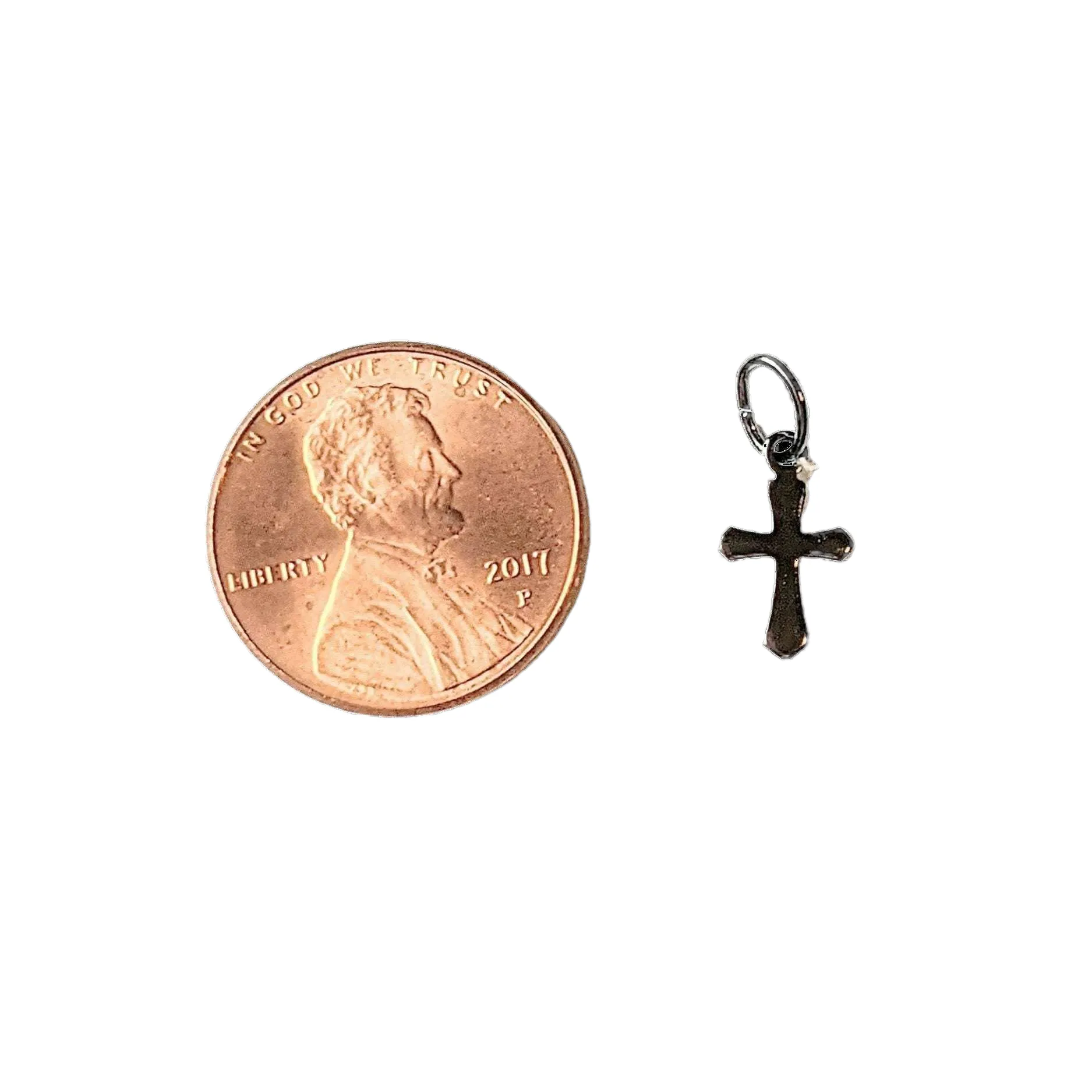 Gunmetal Tiny Cross Charm