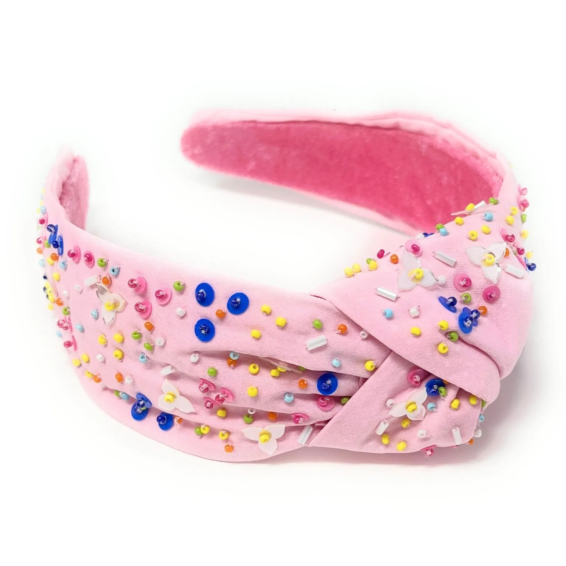 Hand Beaded Confetti Knot Headband