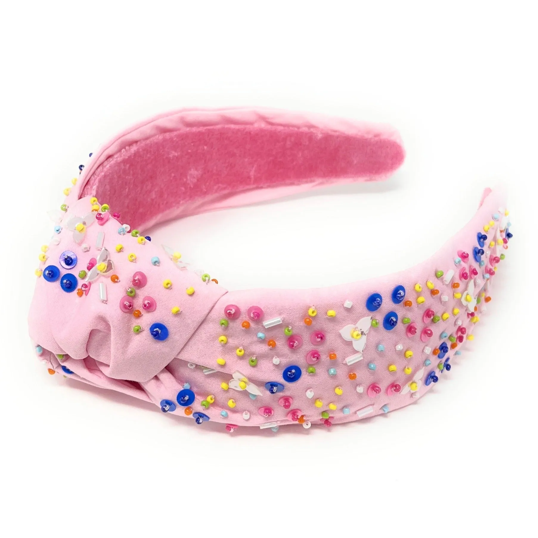 Hand Beaded Confetti Knot Headband