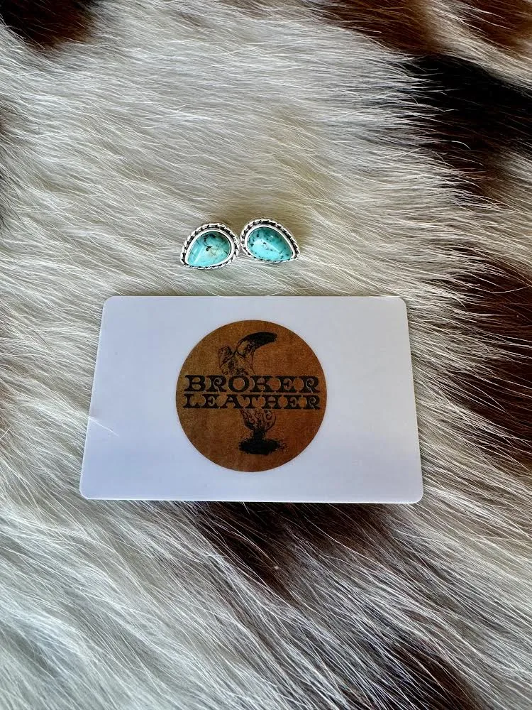 Harvard Turquoise Teardrop Stud Earrings