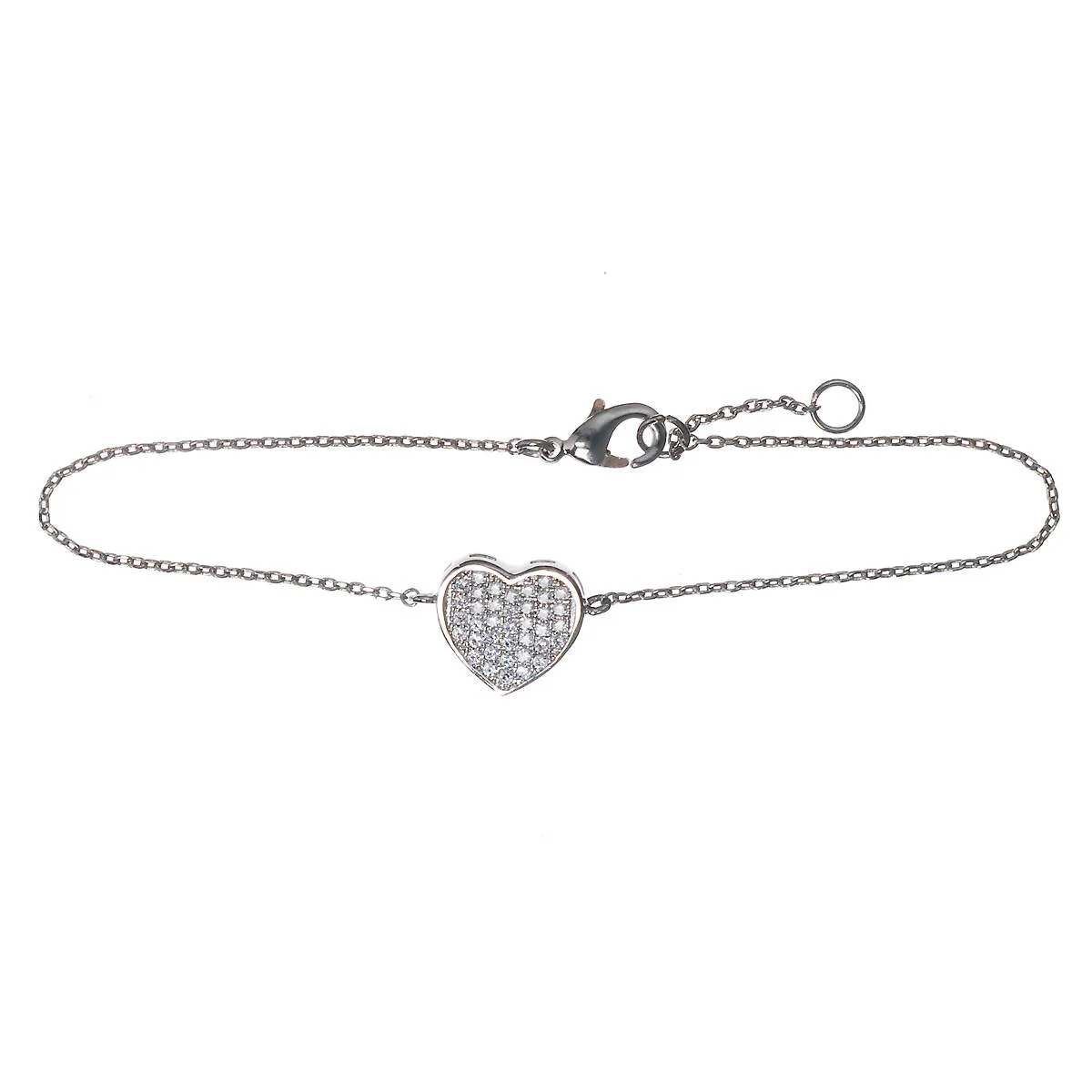 Heart Pave' Crystal Bracelet