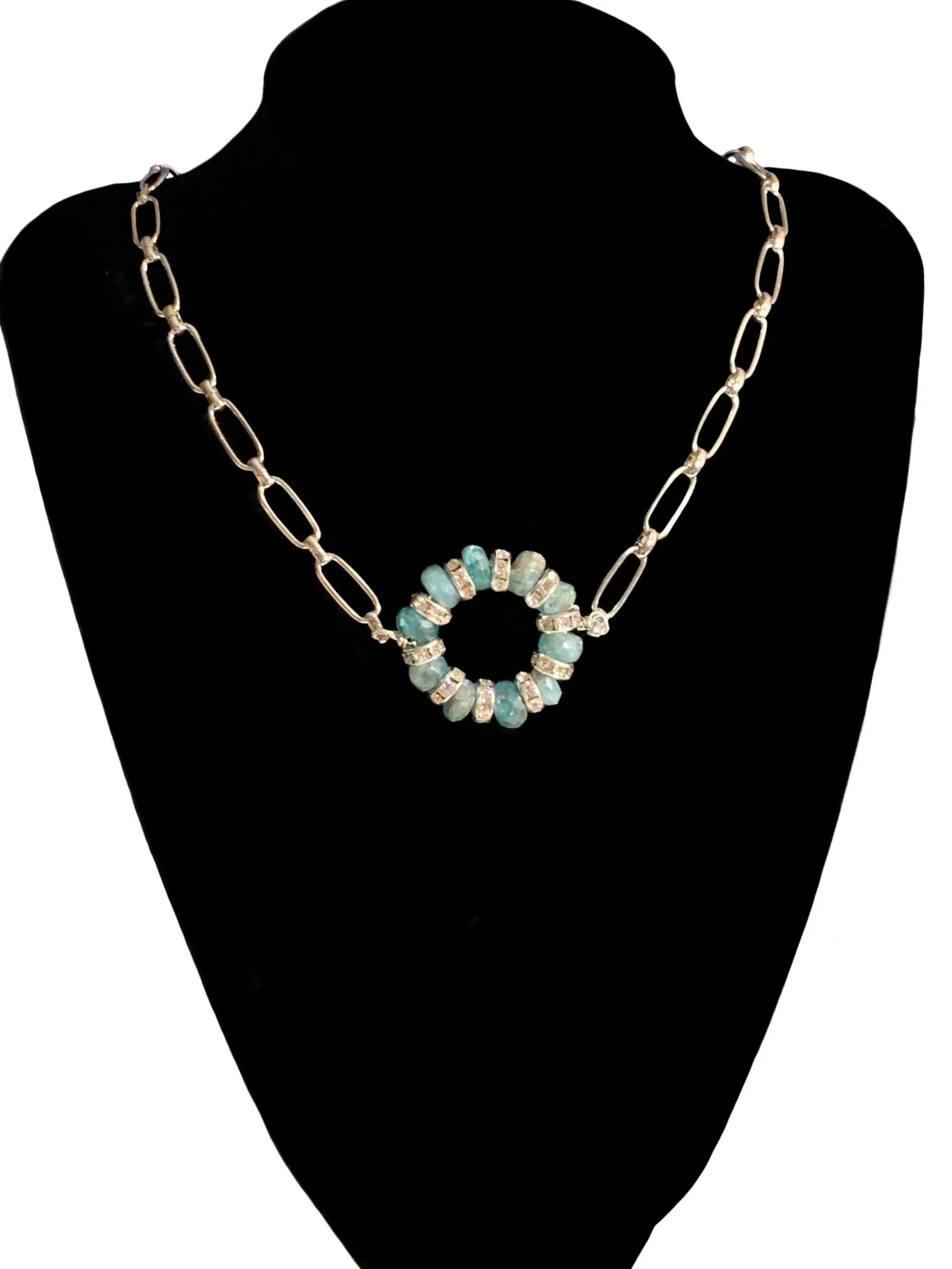 Hope Handmade Genuine Amazonite Pendant Necklace (Silver)