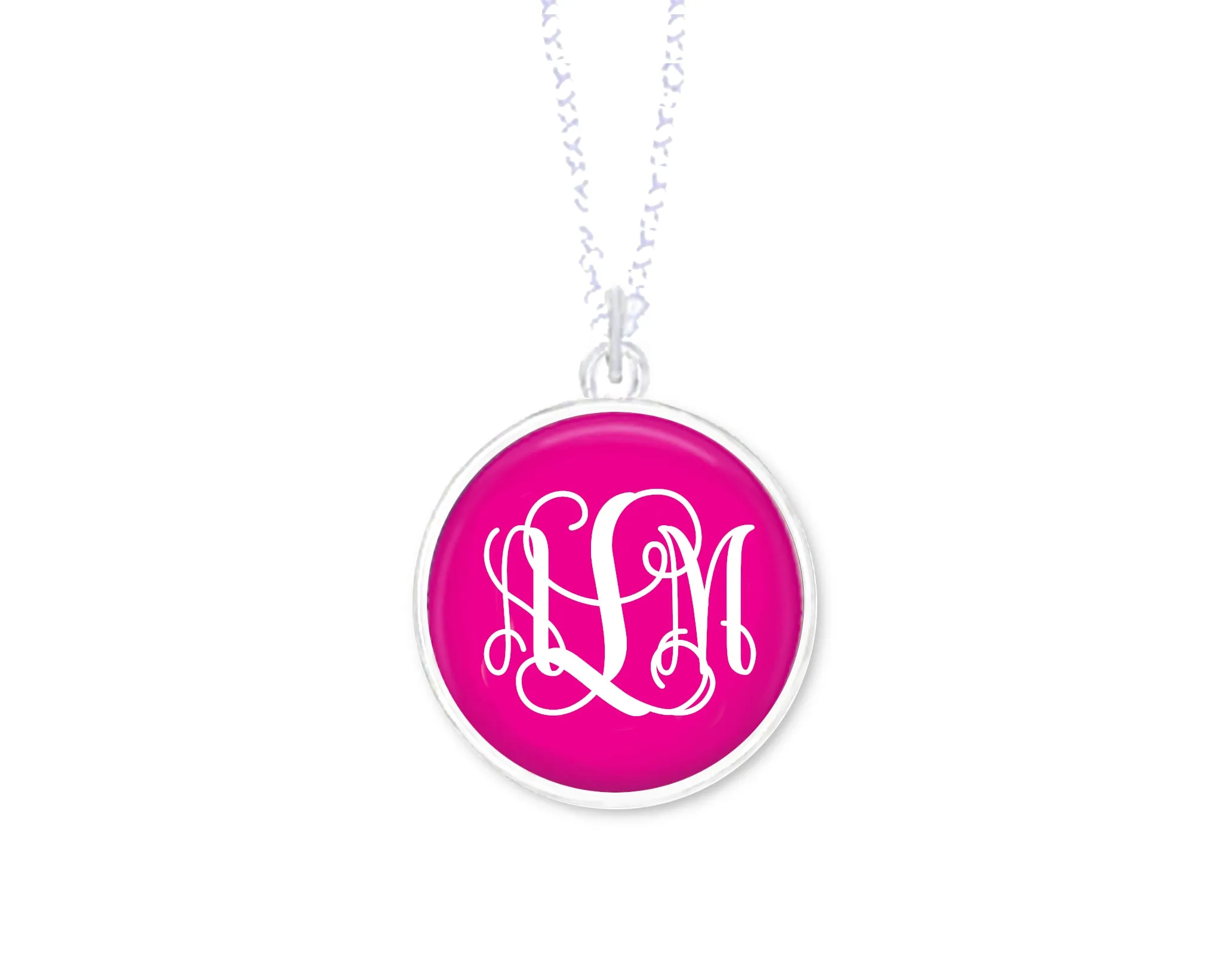 Hot Pink Monogram Necklace