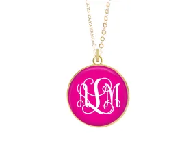 Hot Pink Monogram Necklace