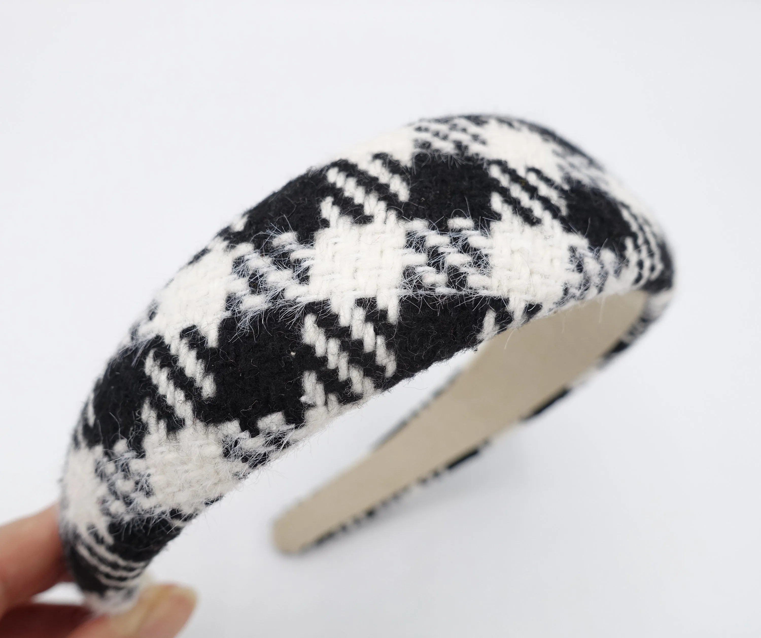 houndstooth padded headband Autumn Winter hairband for women