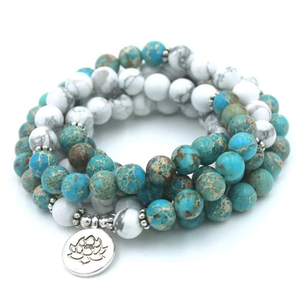 Howlite Buddhist 108 Mala Beads