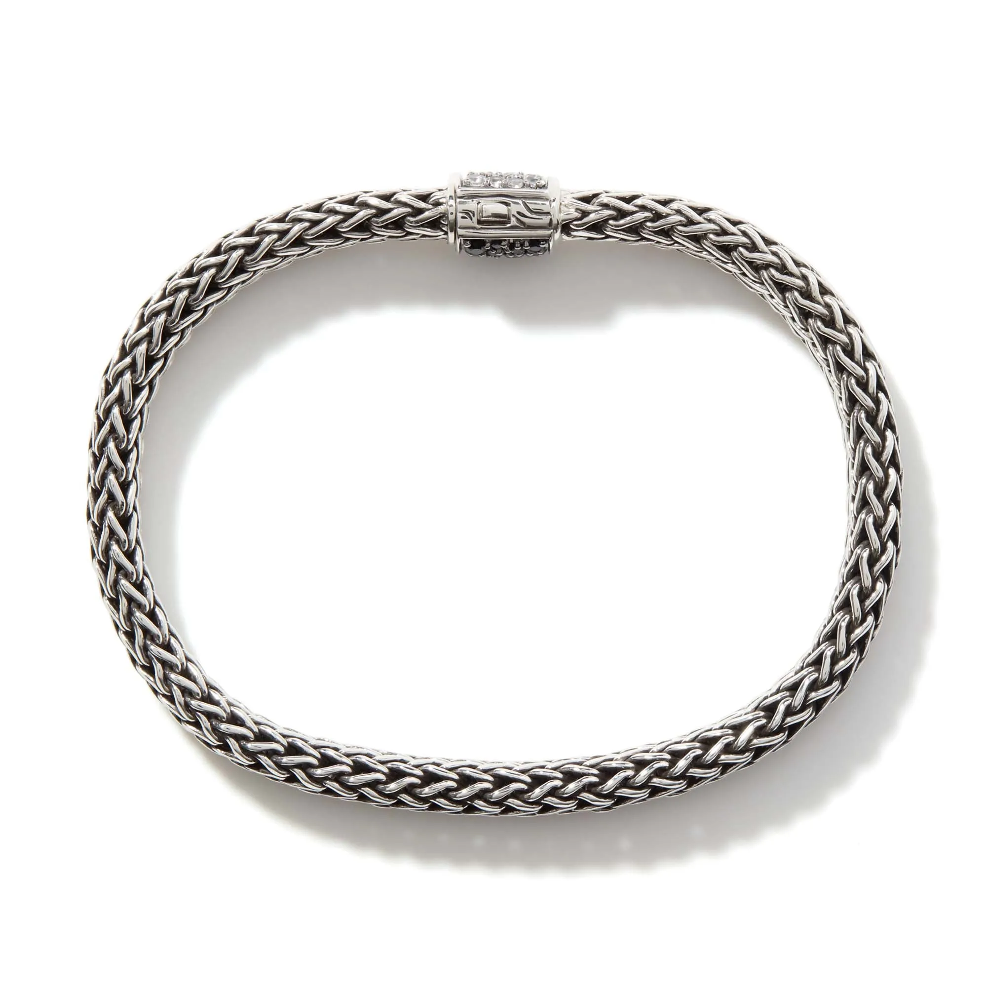 Icon Bracelet, Sterling Silver, Pavé, 6.5MM