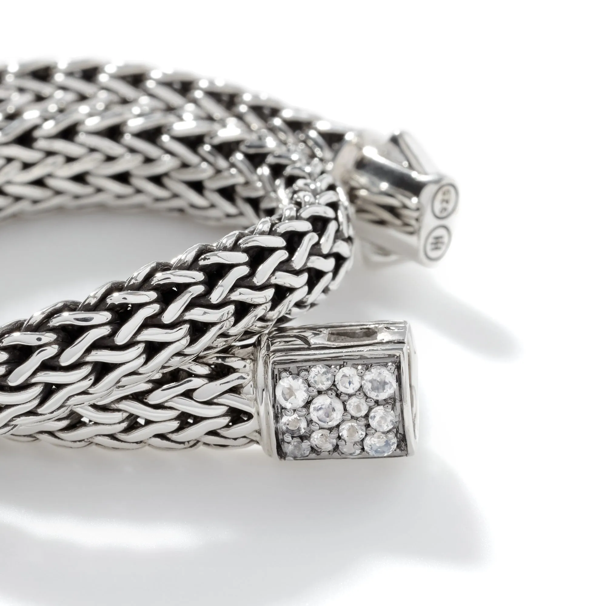 Icon Bracelet, Sterling Silver, Pavé, 6.5MM