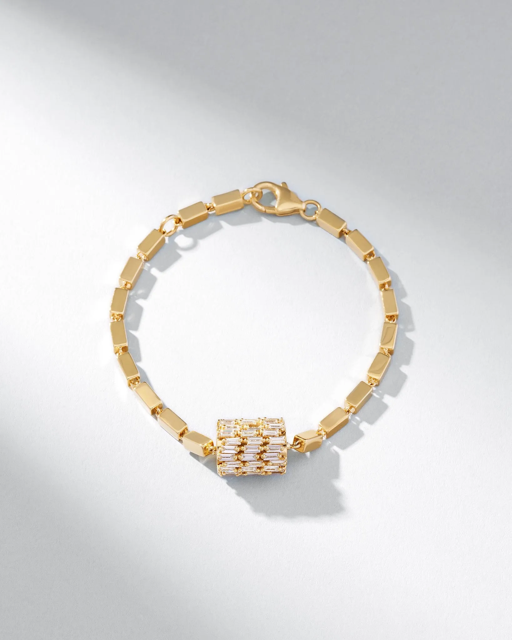 Infinite Triple Row Diamond Thick Block-Chain Bracelet