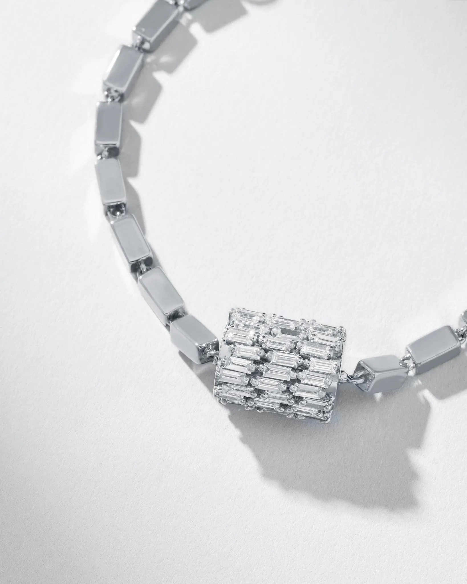 Infinite Triple Row Diamond Thick Block-Chain Bracelet