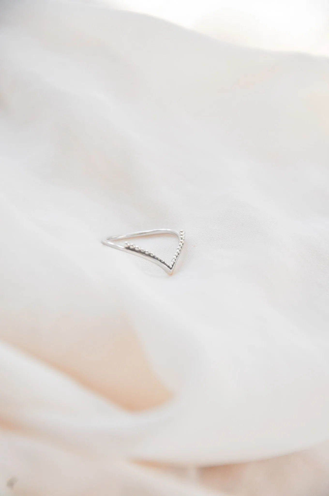 Jawan Triangle Silver Stacking Ring