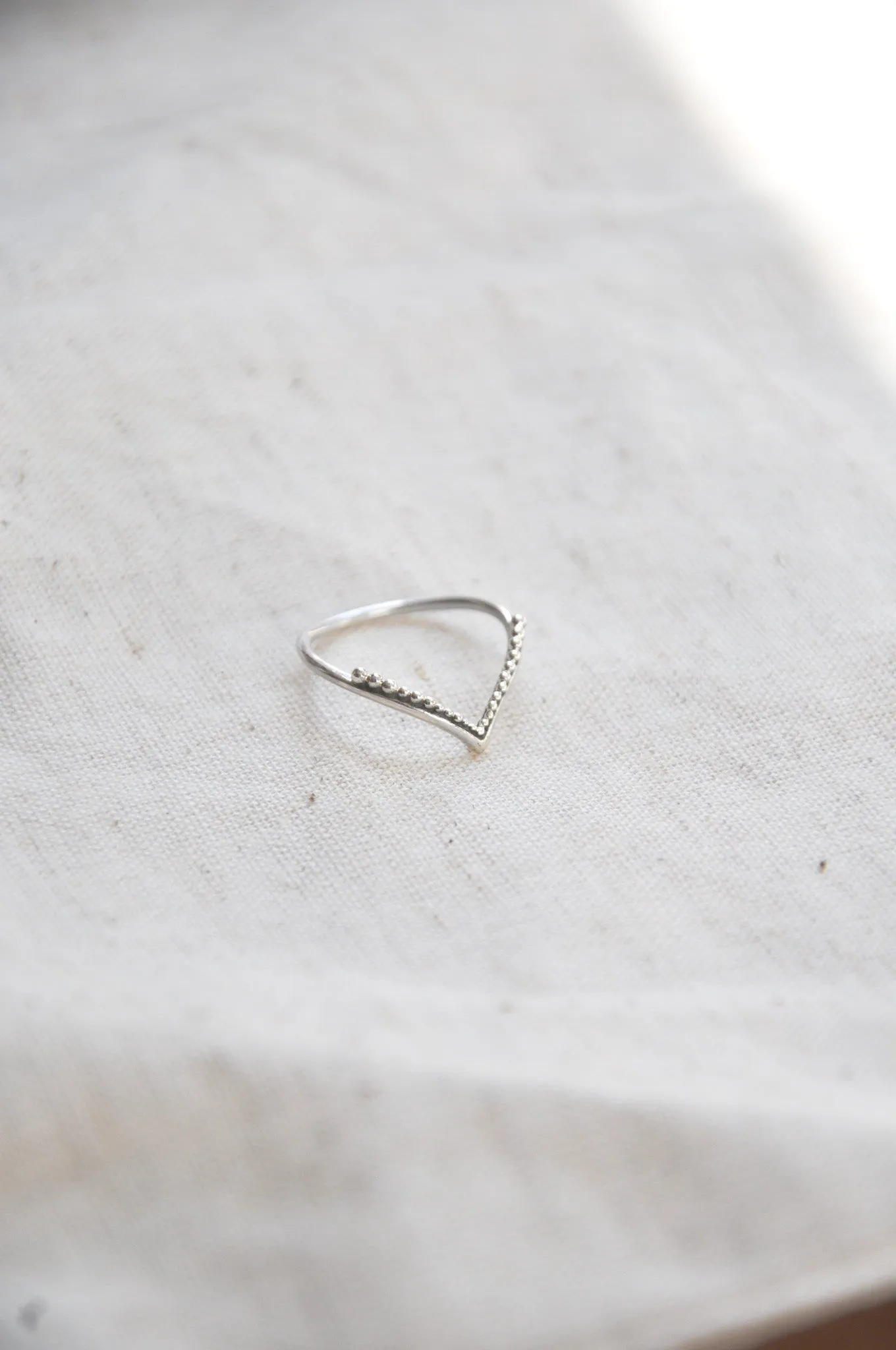 Jawan Triangle Silver Stacking Ring