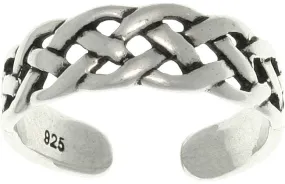 Jewelry Trends Sterling Silver Open Celtic Weave Knot Adjustable Toe Ring or Midi Ring Pinky Ring