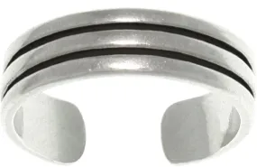 Jewelry Trends Sterling Silver Triple Row Wedding Band Design Adjustable Toe Ring