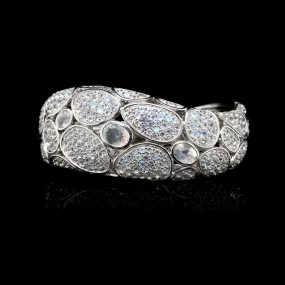 John Hardy Sterling Silver Estate Moonstone Kali Cuff Bracelet