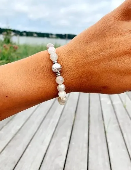 Journey Wave Bracelet with Moonstone and Silver Wave Ball