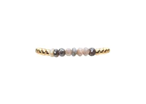 Karen Lazar 5MM Yellow Gold Filled Bracelet - MIXED COATED MOONSTONE