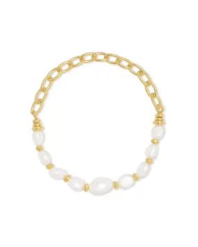 Kendra Scott Demi Stretch Bracelet - Gold White Baroque Pearl