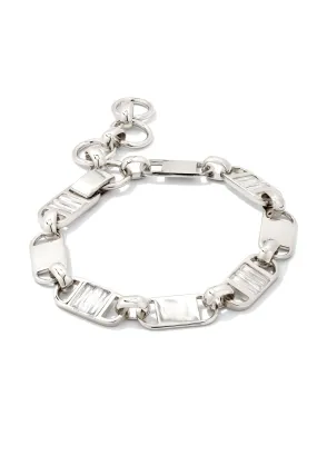 Kendra Scott Jessie Chain Bracelet Rhodium White Crystal