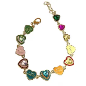 Kidcore Colorful Hearts Bracelet